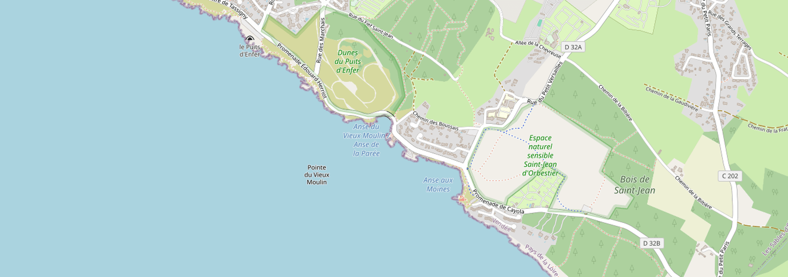 Carte du quartier de l'anse de Cayola aux Sables-d'Olonne